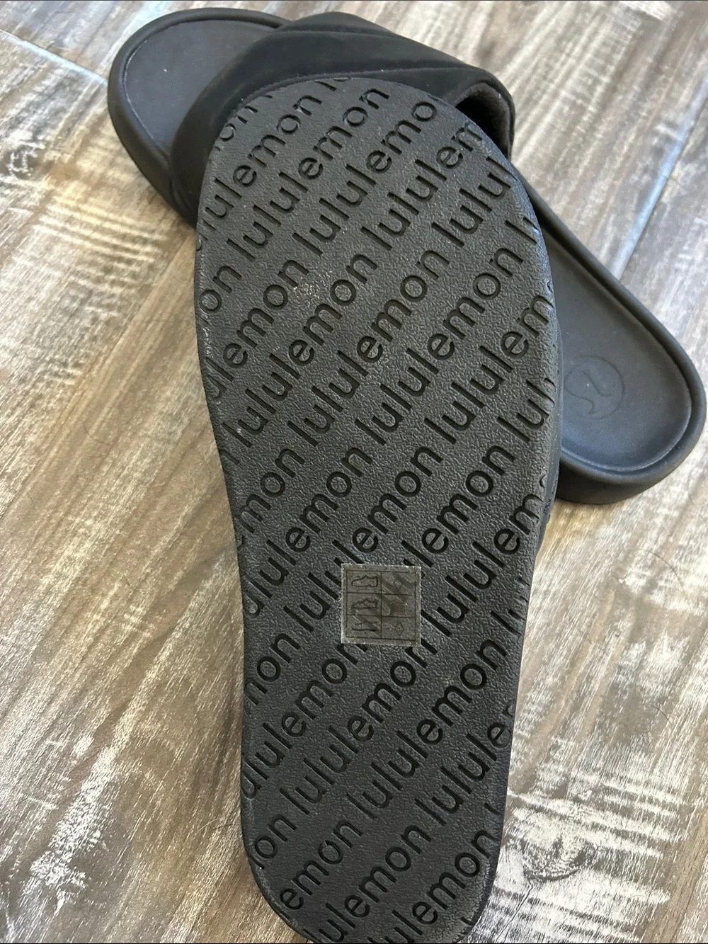 lululemon athletica Black Quilted Slide Sandals